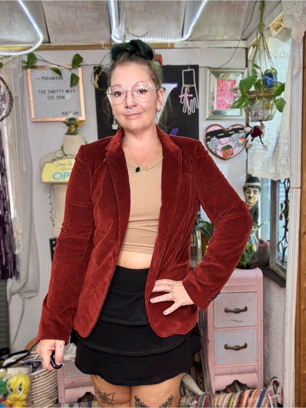 Johnston & Murphy Women's Brick Red Corduroy Blazer Size Medium